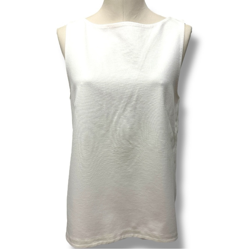 169 Ann Taylor | NWT Ivory Sleeveless Open-Back Blouse (Size Small)